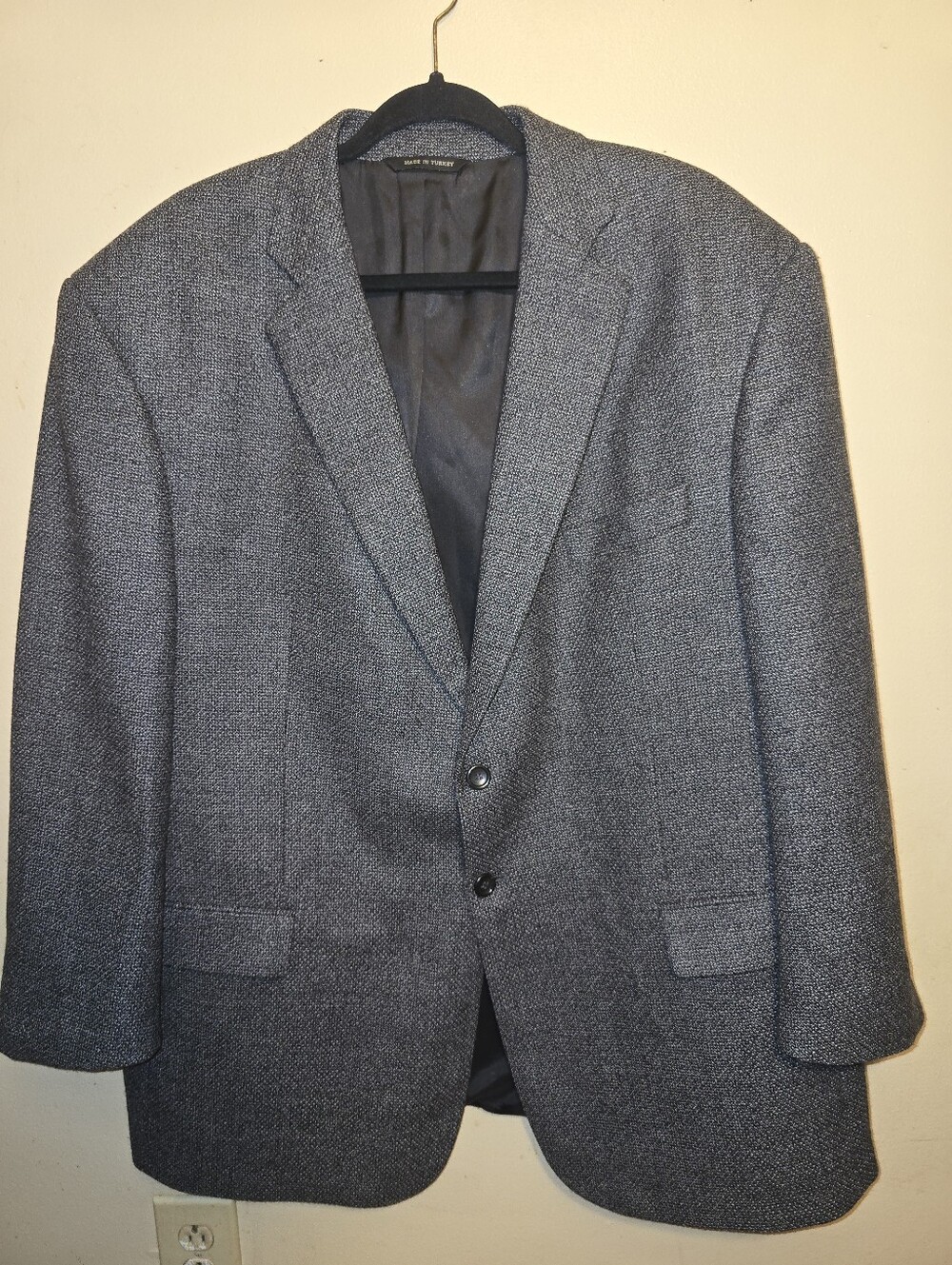 Joseph & Feiss Gray Textured Sport Coat 100% Lambswool